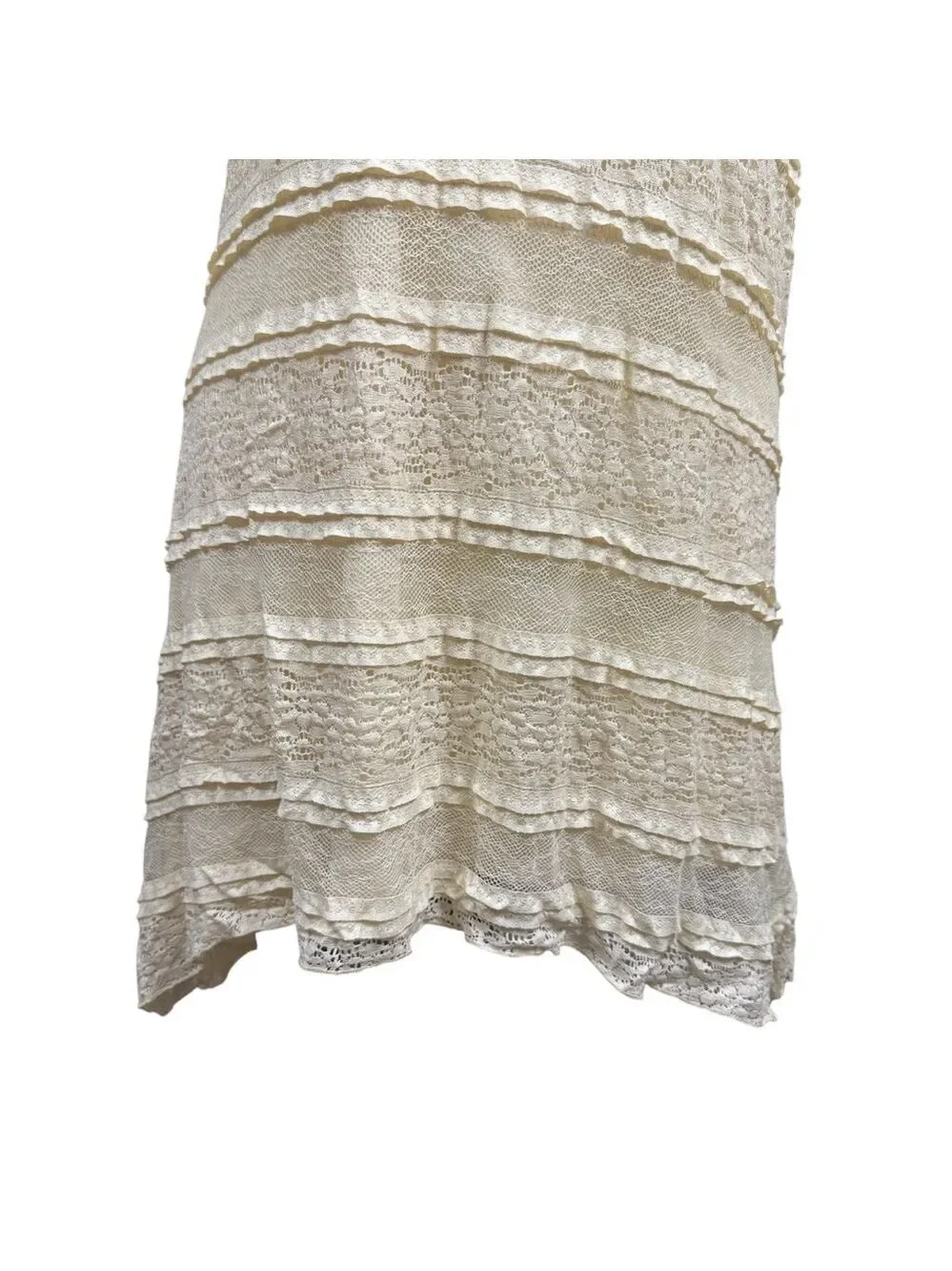 Indigo Soul Ivory Lace Ruffle Tunic Top XL‎ NWT